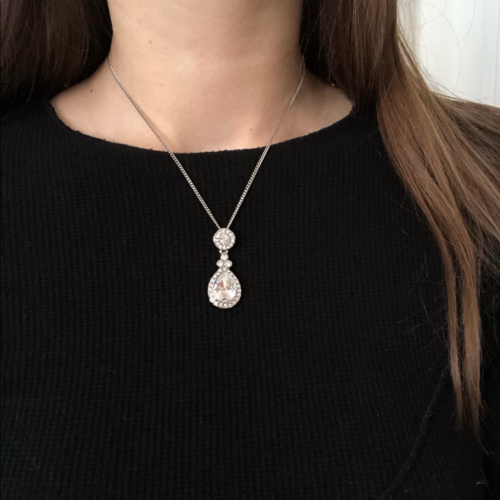 Authentic Givenchy Crystal Teardrop Necklace - image 1
